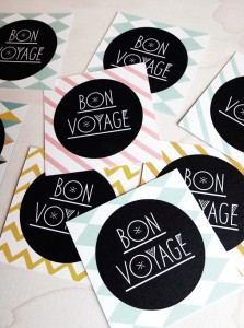 visitkort, bon voyage, mönster, grafik, illustration, typografi, logotyp